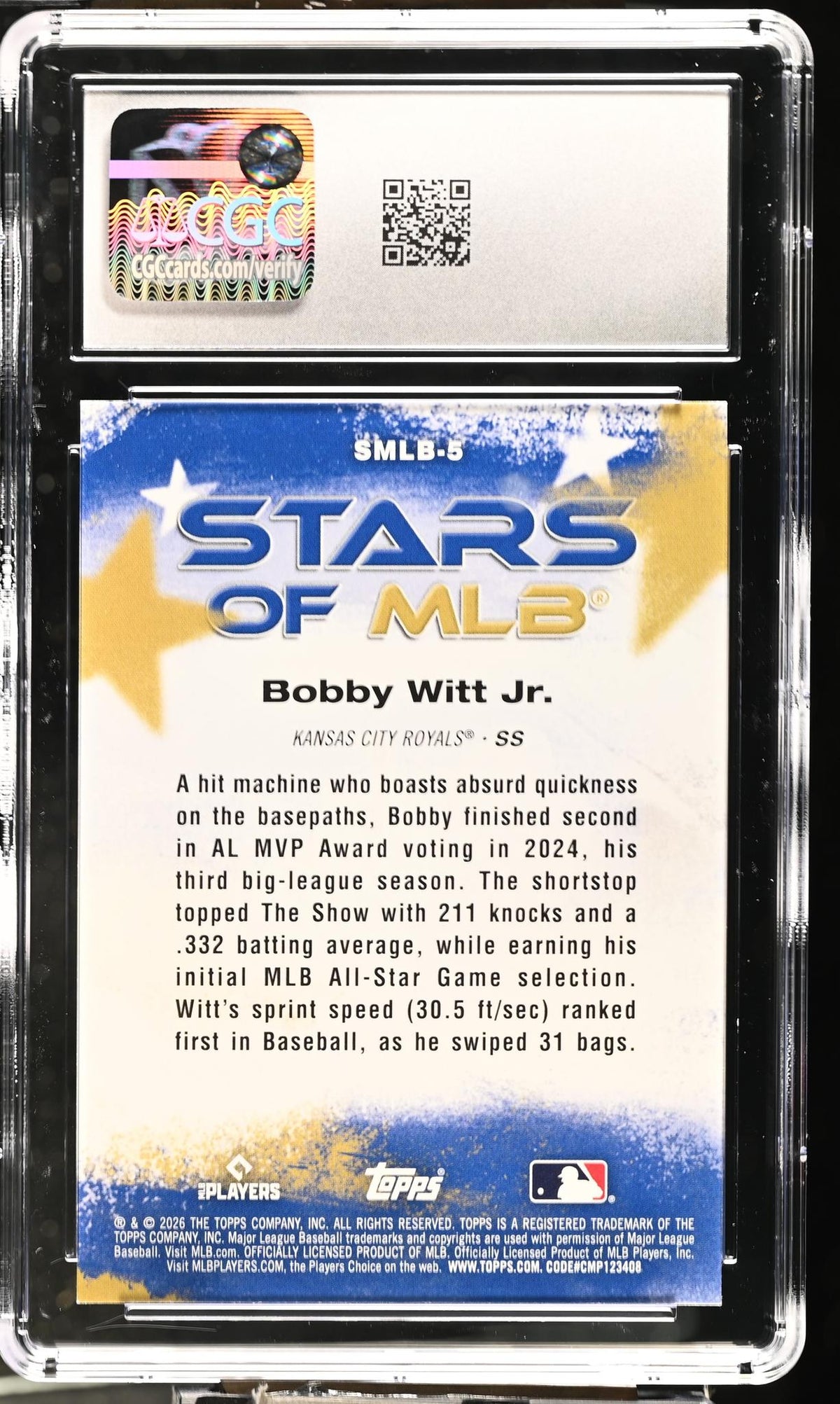 2026 Topps Stars of MLB Bobby Witt Jr. #SMLB-5 CGC 10