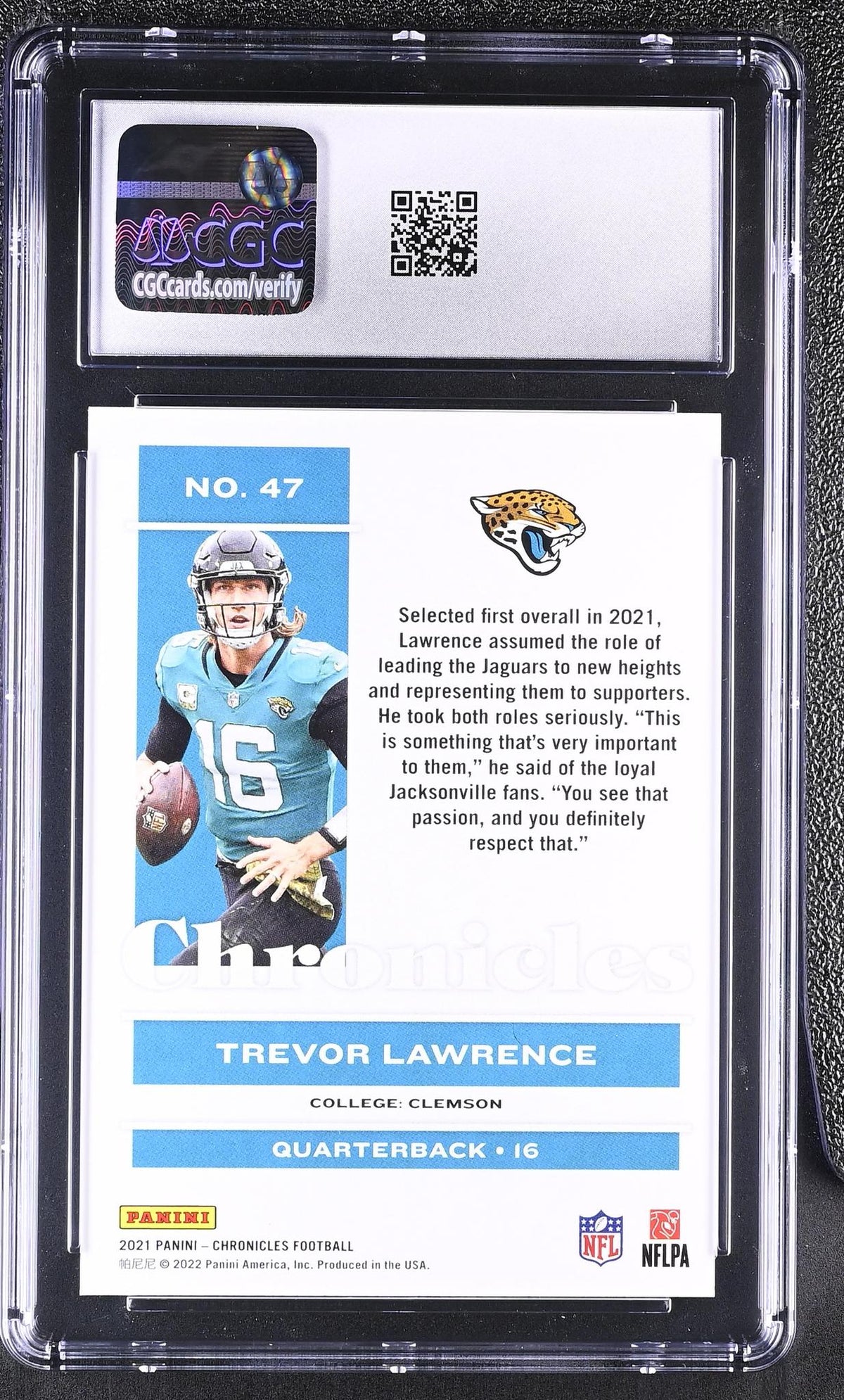 2021 Panini Chronicles Trevor Lawrence #47 Rookie CGC 10
