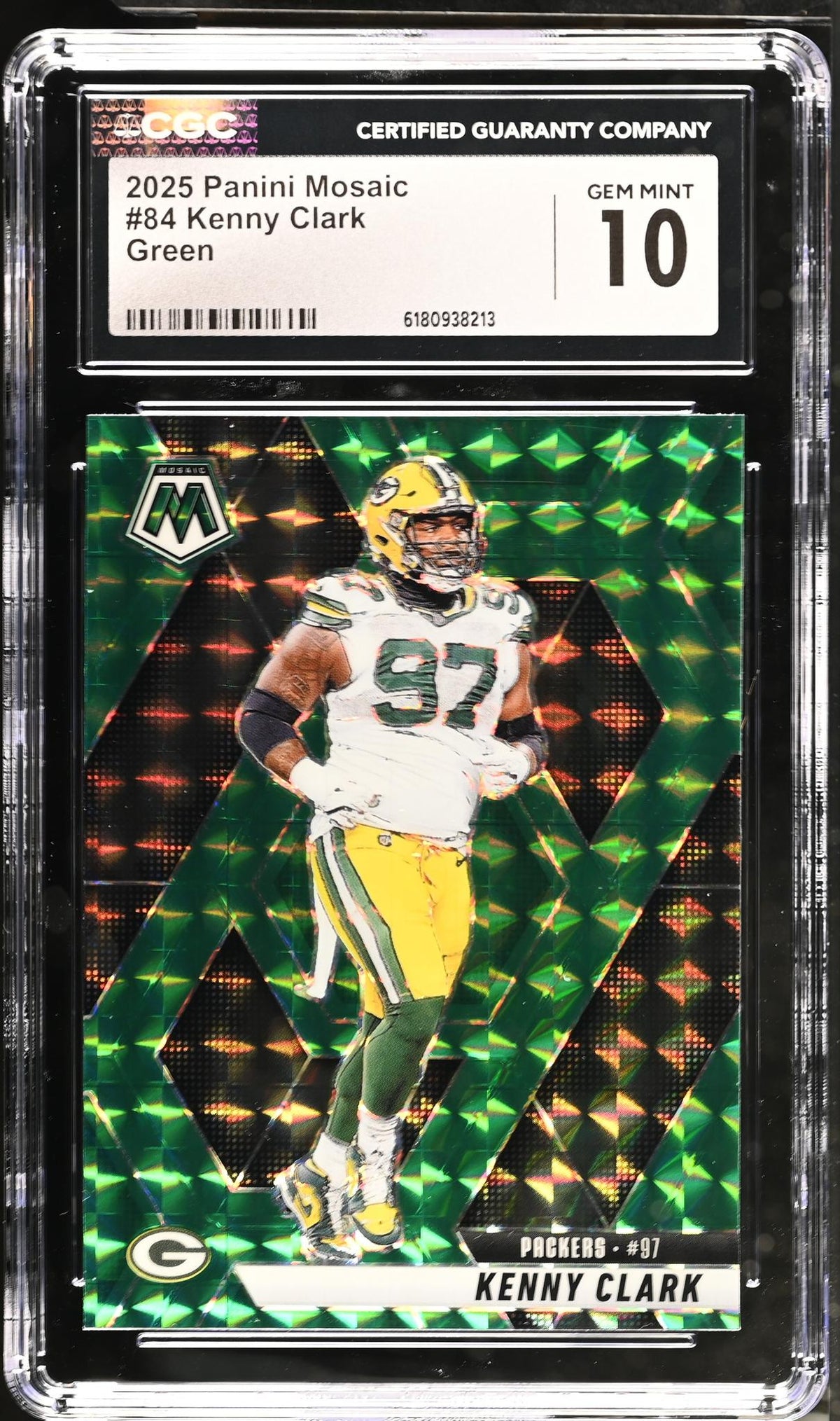 2025 Panini Mosaic Kenny Clark #84 Green CGC 10
