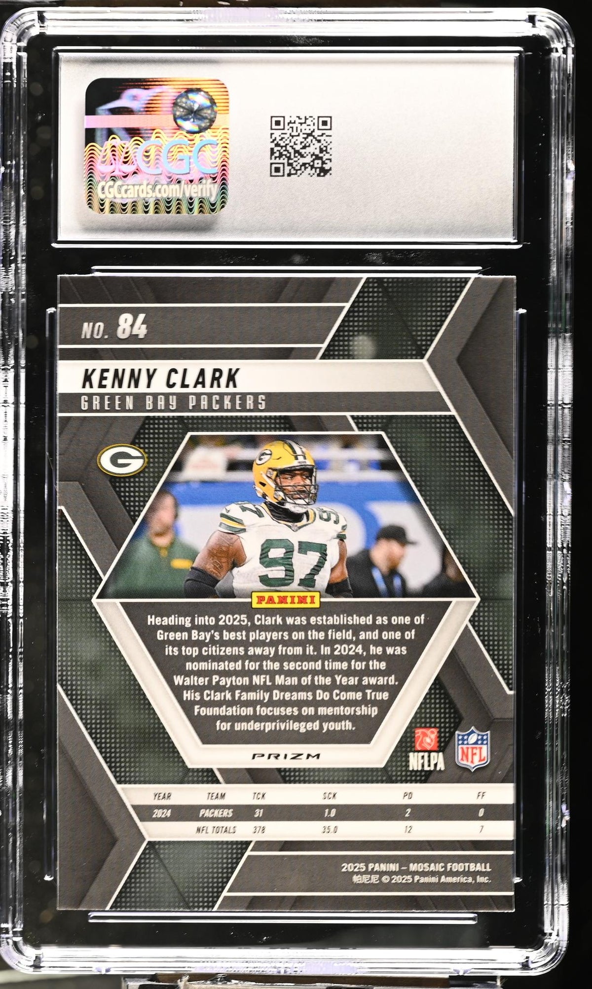 2025 Panini Mosaic Kenny Clark #84 Green CGC 10