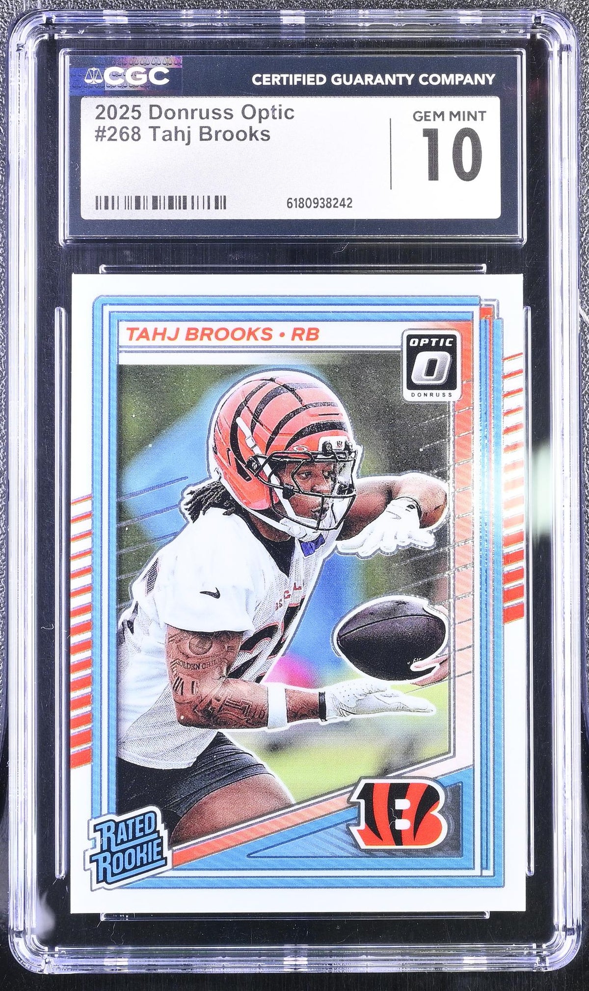 2025 Panini Donruss Optic Tahj Brooks #268 Rated Rookie CGC 10