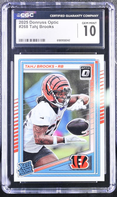 2025 Panini Donruss Optic Tahj Brooks #268 Rated Rookie CGC 10