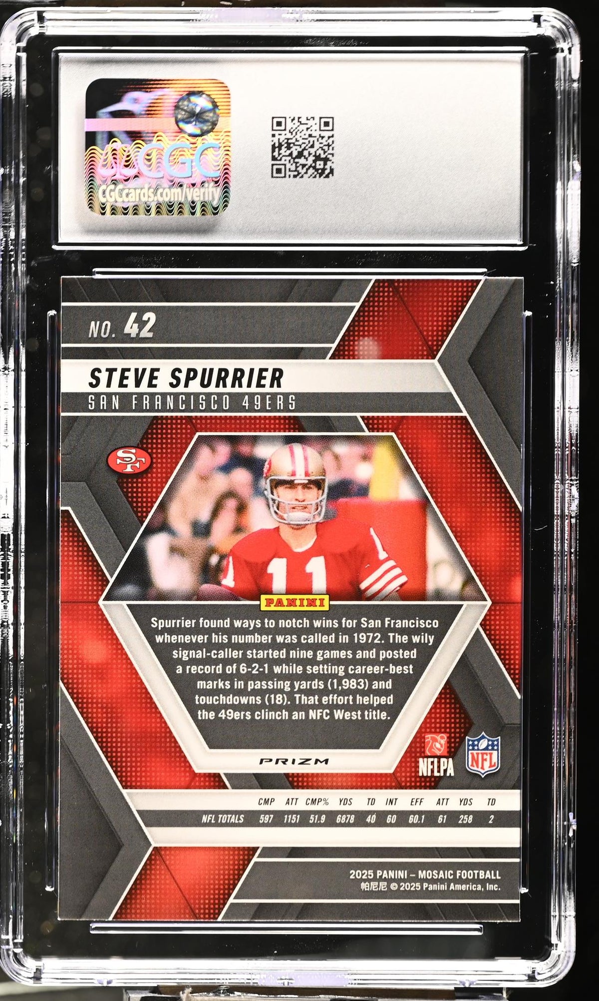 2025 Panini Mosaic Steve Spurrier #42 Mosaic CGC 9