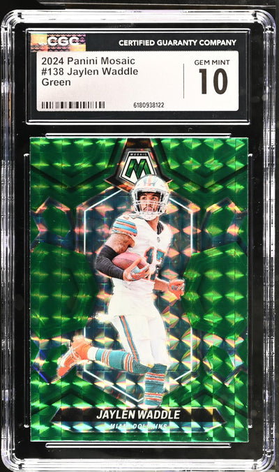 2024 Panini Mosaic Jaylen Waddle #138 Green CGC 10