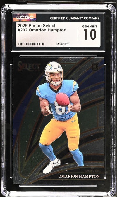 2025 Panini Select Omarion Hampton #202 RC Club Level CGC 10