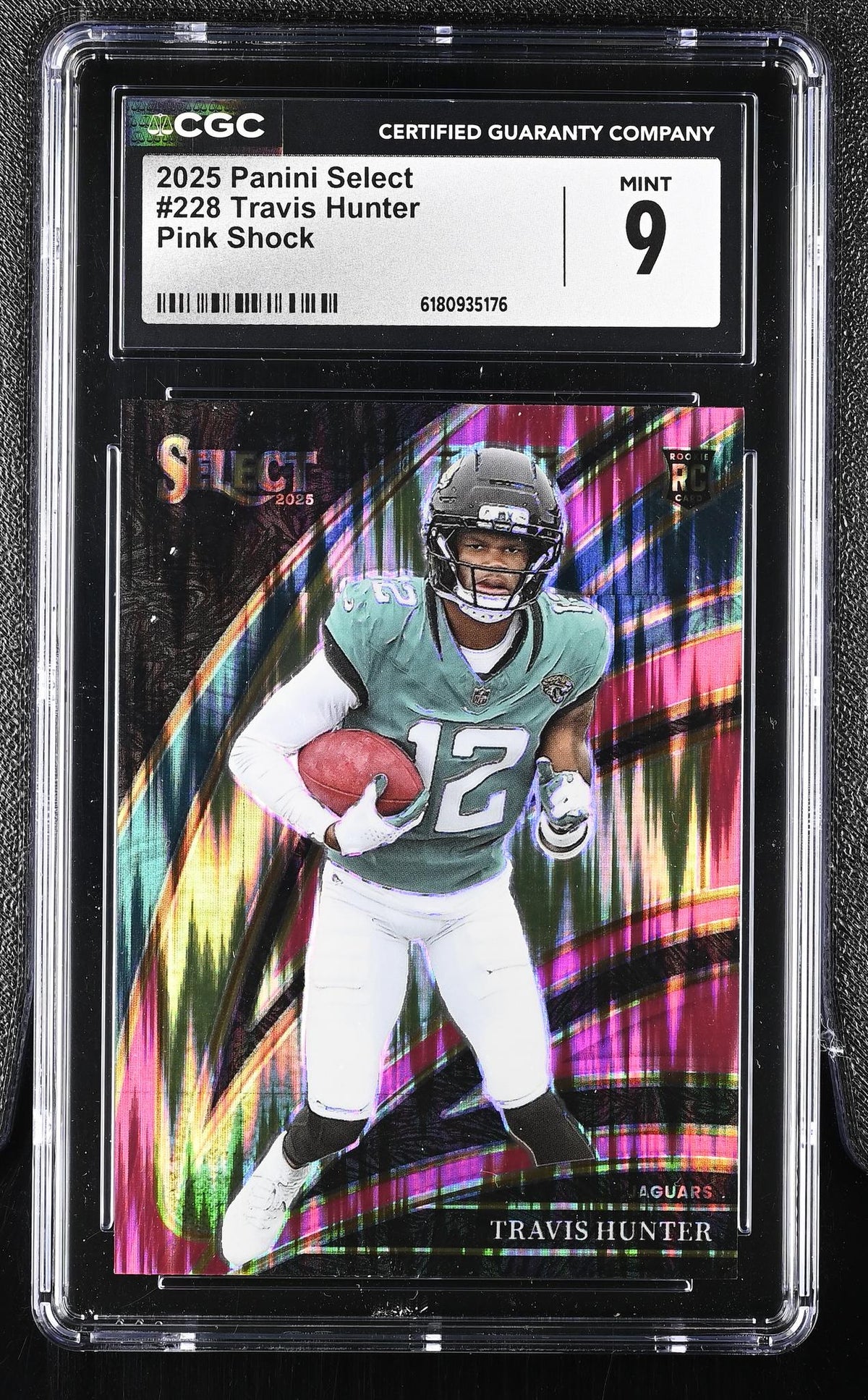 2025 Panini Select Travis Hunter #228 Pink Shock Rookie CGC 9