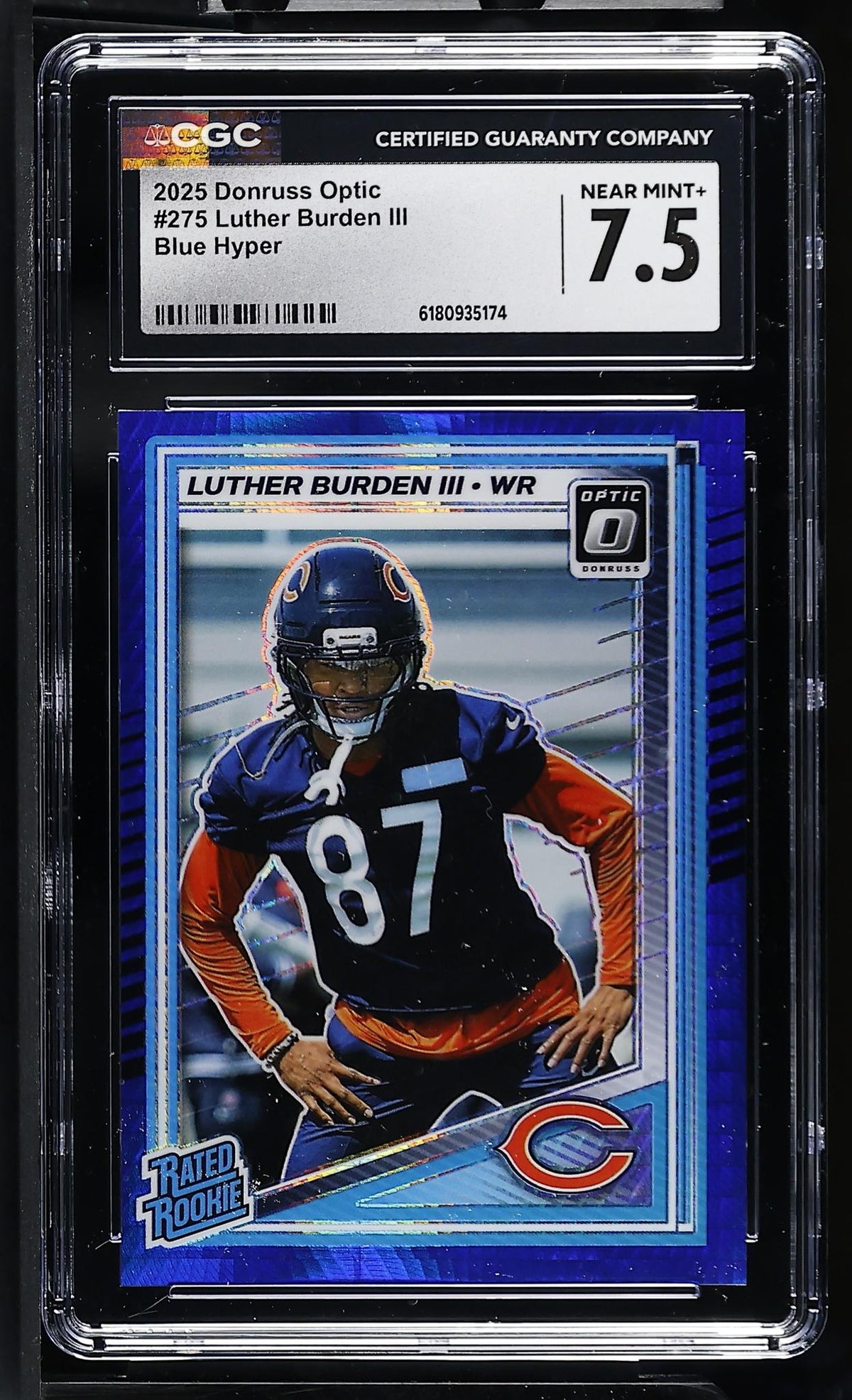 2025 Panini Donruss Optic Luther Burden III #275 Rated Rookie Blue Hyper CGC 7.5
