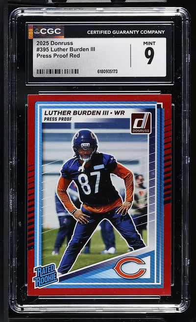 2025 Panini Donruss Luther Burden III #395 Rookie Press Proof Red CGC 9