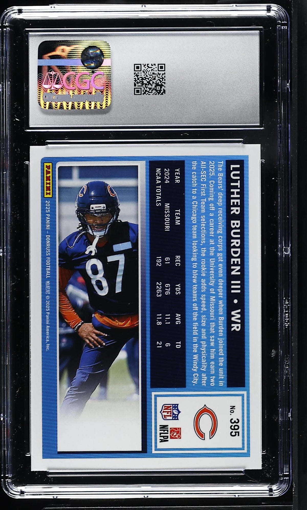 2025 Panini Donruss Luther Burden III #395 Rookie Press Proof Red CGC 9
