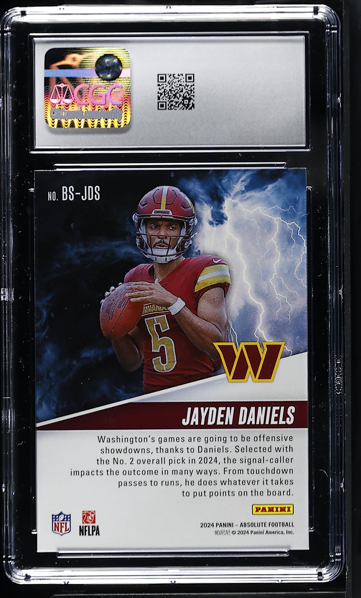 2024 Panini Absolute By Storm Jayden Daniels #BS-JDS Rookie CGC 9