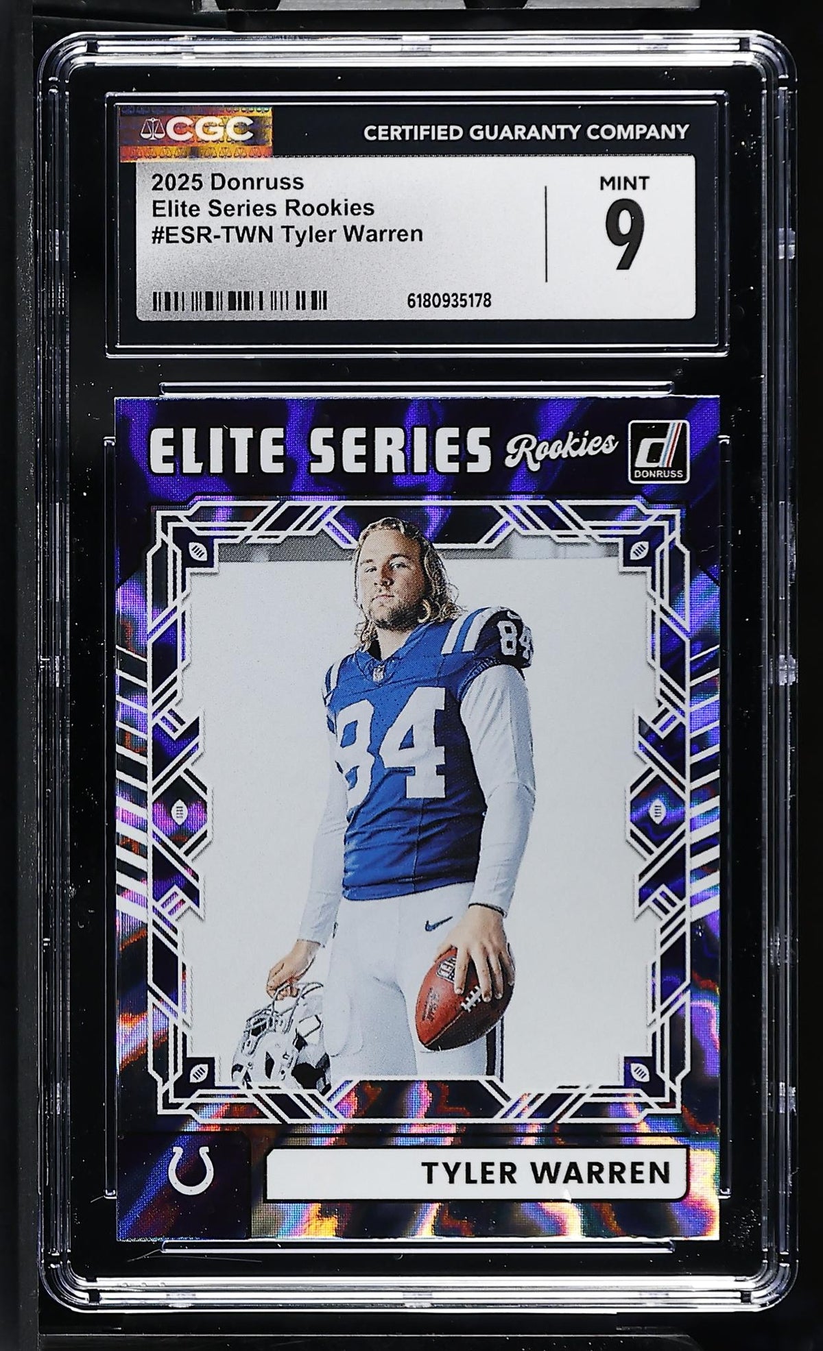 2025 Donruss Elite Series Rookies Tyler Warren #ESR-TWN CGC 9