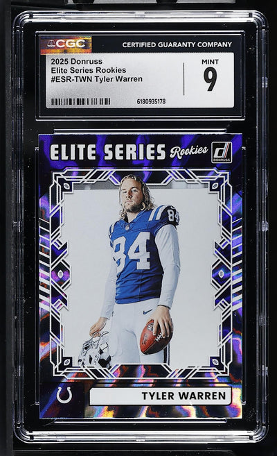2025 Donruss Elite Series Rookies Tyler Warren #ESR-TWN CGC 9
