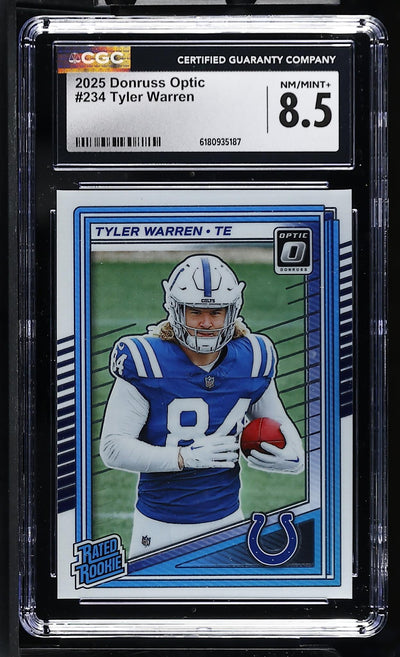 2025 Donruss Optic Tyler Warren #234 Rated Rookie CGC 8.5
