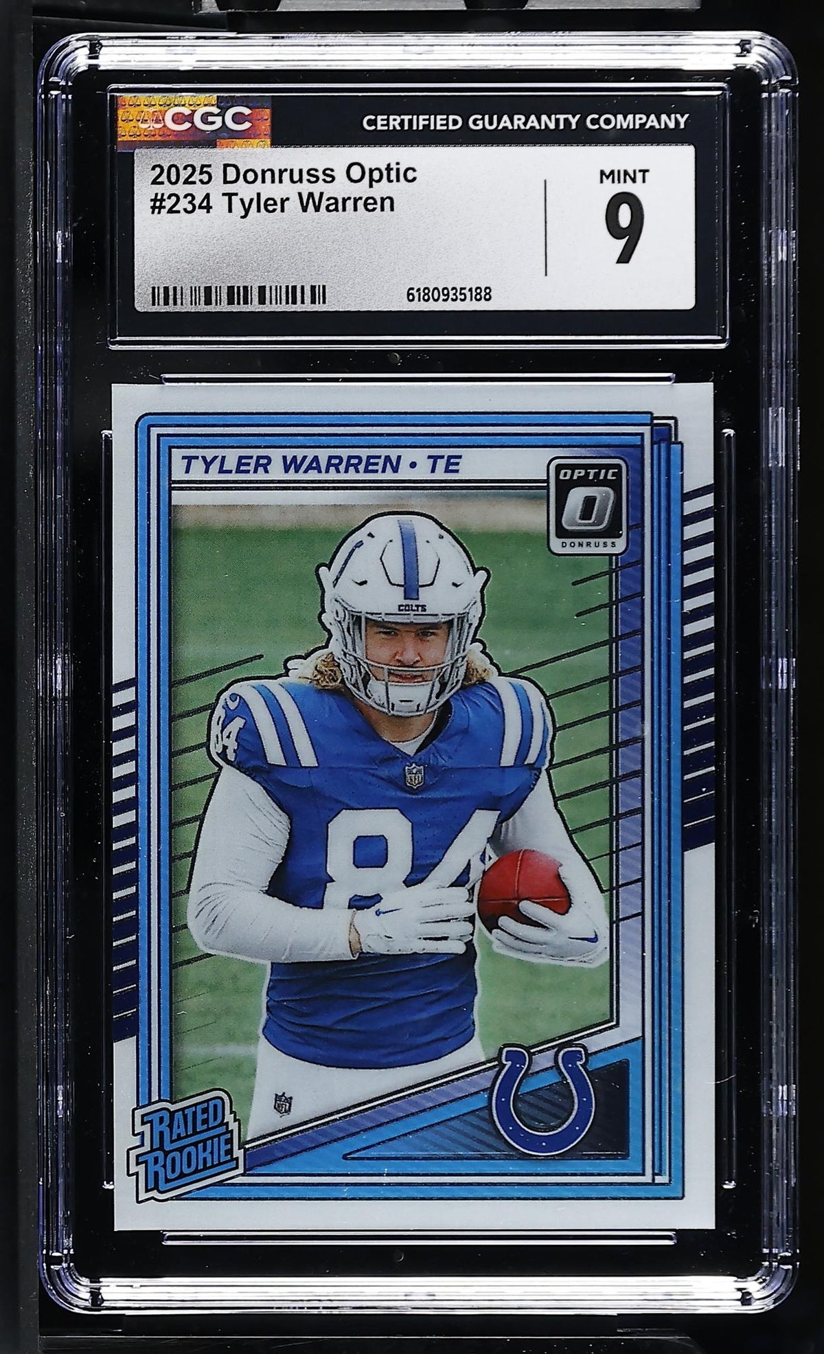 2025 Donruss Optic Tyler Warren #234 Rated Rookie CGC 9