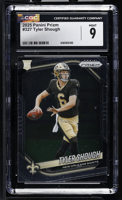 2025 Panini Prizm Tyler Shough #327 Rookie New Orleans Saints CGC 9