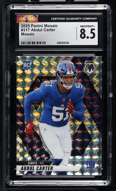 2025 Panini Mosaic Abdul Carter #317 Rookie Mosaic CGC 8.5