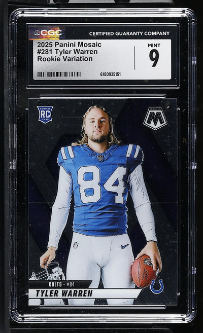 2025 Panini Mosaic Tyler Warren #281 Rookie Variation CGC 9