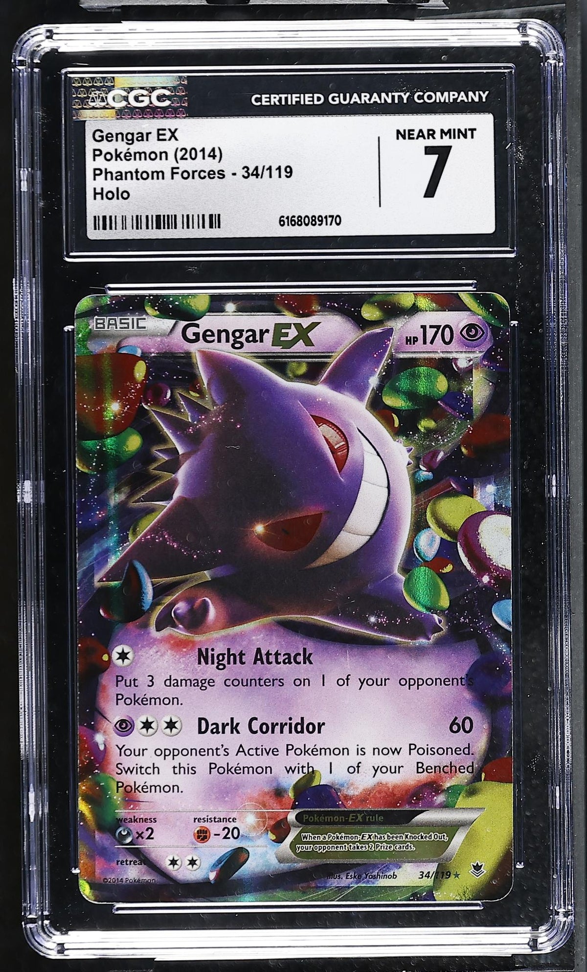 Pokemon Phantom Forces Gengar EX #34/119 Holo CGC 7
