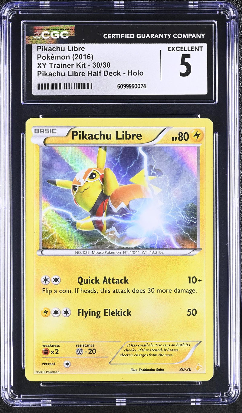 2016 Pokemon XY Trainer Kit Pikachu Libre #30/30 Holo CGC 5