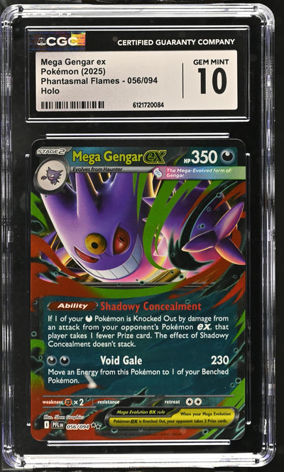 2025 Pokemon Phantasmal Flames Mega Gengar ex #056/094 Holo CGC 10