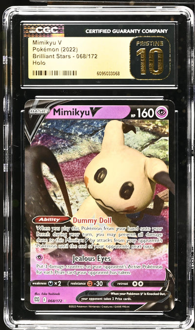 Pokemon Brilliant Stars Mimikyu V #068/172 Holo CGC 10