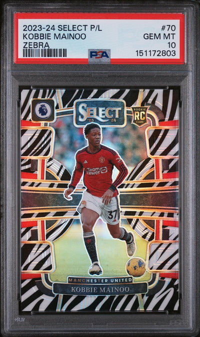 2023 Panini Select Premier League Zebra Kobbie Mainoo #70 PSA 10