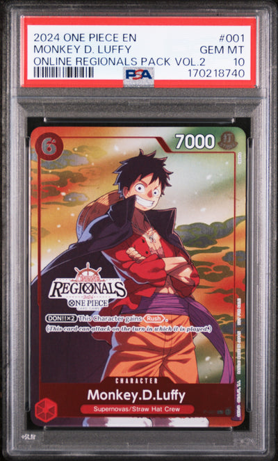 2024 One Piece Online Regionals Pack Volume 2 Monkey D. Luffy #001 PSA 10