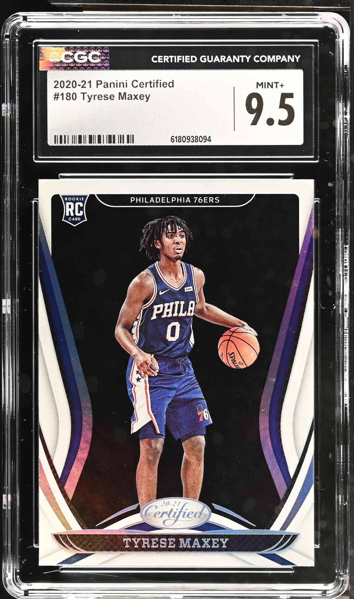 2020-21 Panini Certified Tyrese Maxey #180 RC CGC 9.5