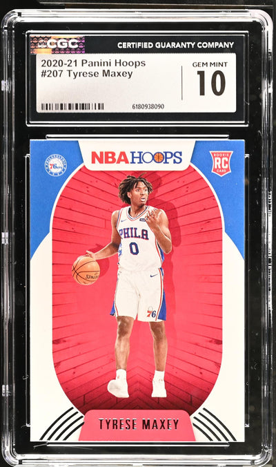 2020-21 Panini NBA Hoops Tyrese Maxey #207 Rookie CGC 10