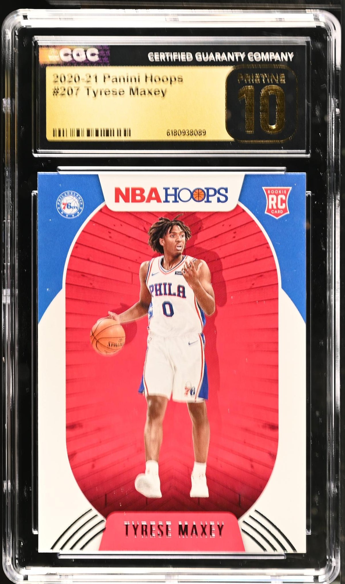 2020-21 Panini NBA Hoops Tyrese Maxey #207 Rookie CGC Pristine 10