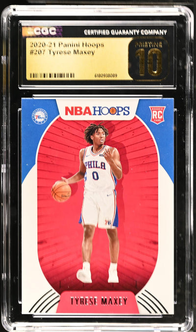 2020-21 Panini NBA Hoops Tyrese Maxey #207 Rookie CGC Pristine 10