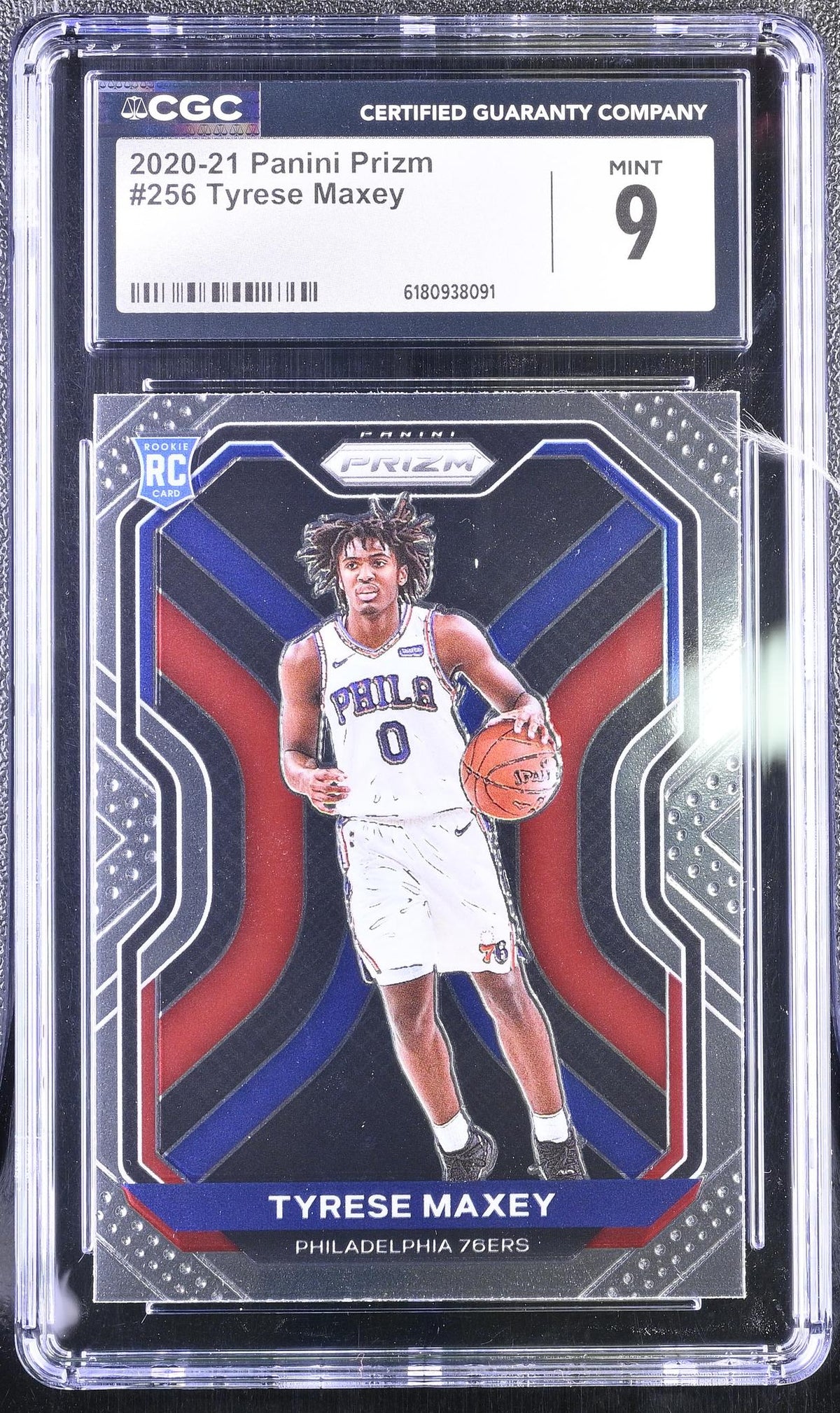 2020-21 Panini Prizm Tyrese Maxey #256 Rookie CGC 9