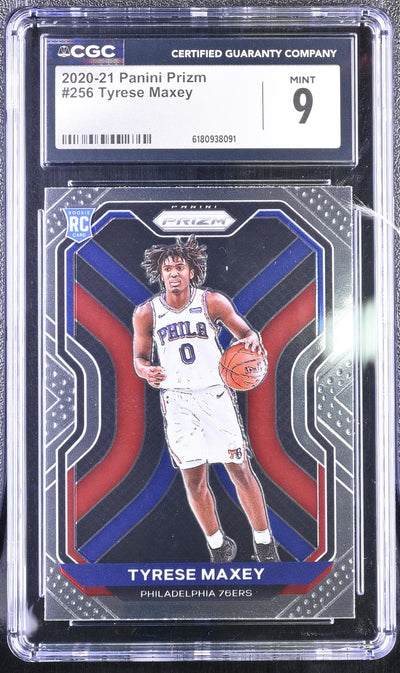 2020-21 Panini Prizm Tyrese Maxey #256 Rookie CGC 9