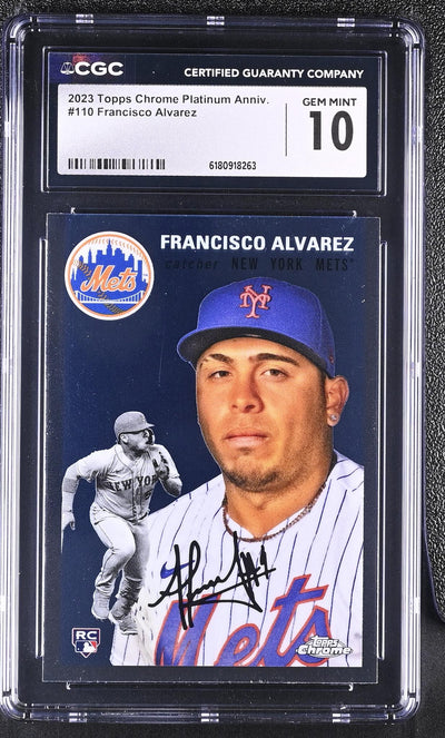 2023 Topps Chrome Platinum Anniversary Francisco Alvarez #110 RC Auto CGC 10