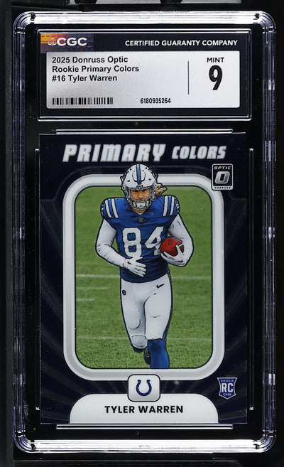 2025 Donruss Optic Primary Colors Tyler Warren #16 Rookie CGC 9