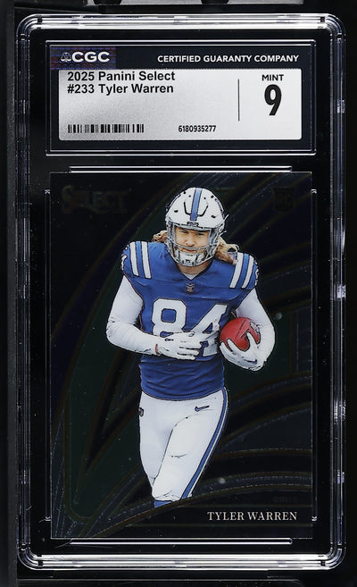 2025 Panini Select Tyler Warren #233 Club Level RC CGC 9