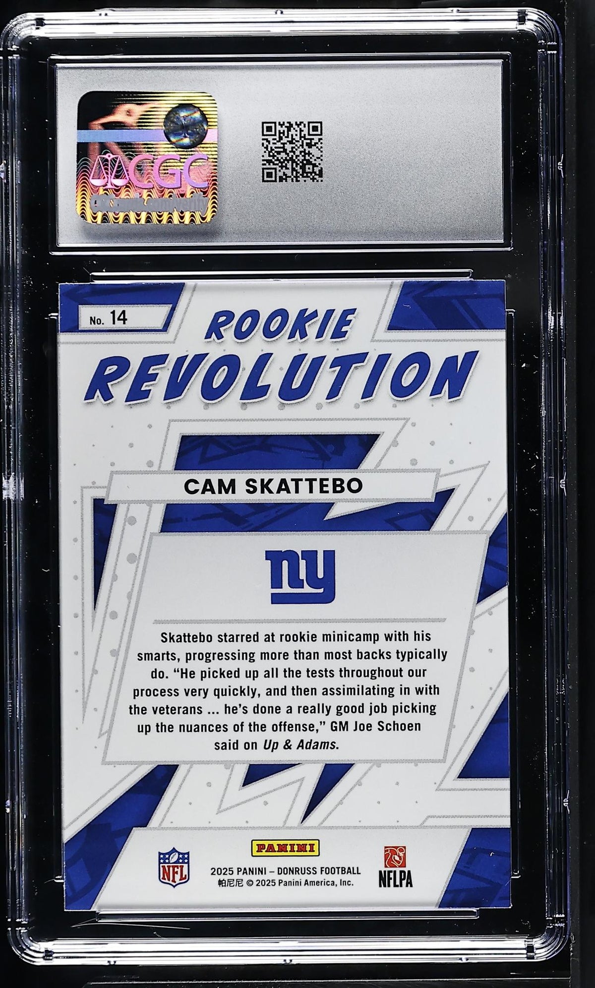 2025 Donruss Rookie Revolution Cam Skattebo #14 CGC 9