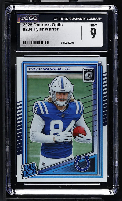 2025 Panini Donruss Optic Tyler Warren #234 Rated Rookie CGC 9