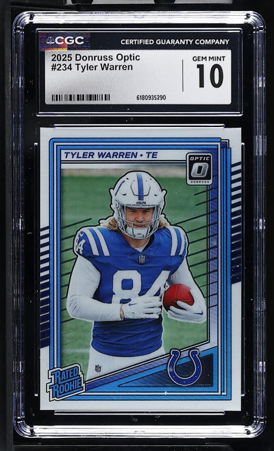 2025 Donruss Optic Tyler Warren #234 Rated Rookie CGC 10
