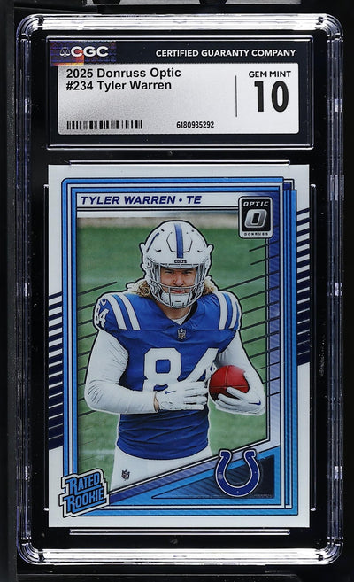2025 Donruss Optic Tyler Warren Rated Rookie #234 CGC 10