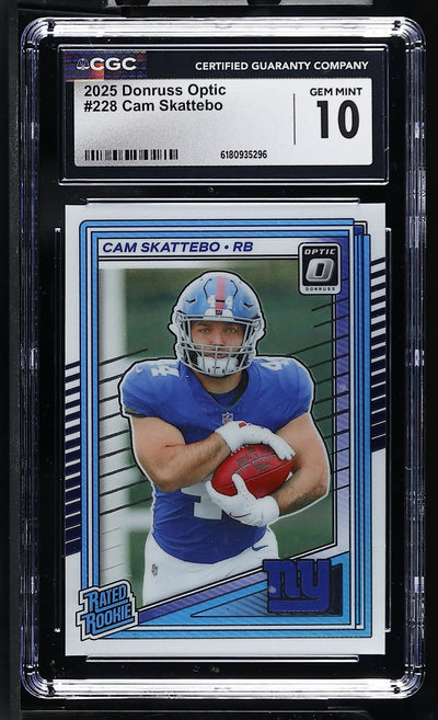 2025 Donruss Optic Cam Skattebo #228 Rated Rookie CGC 10