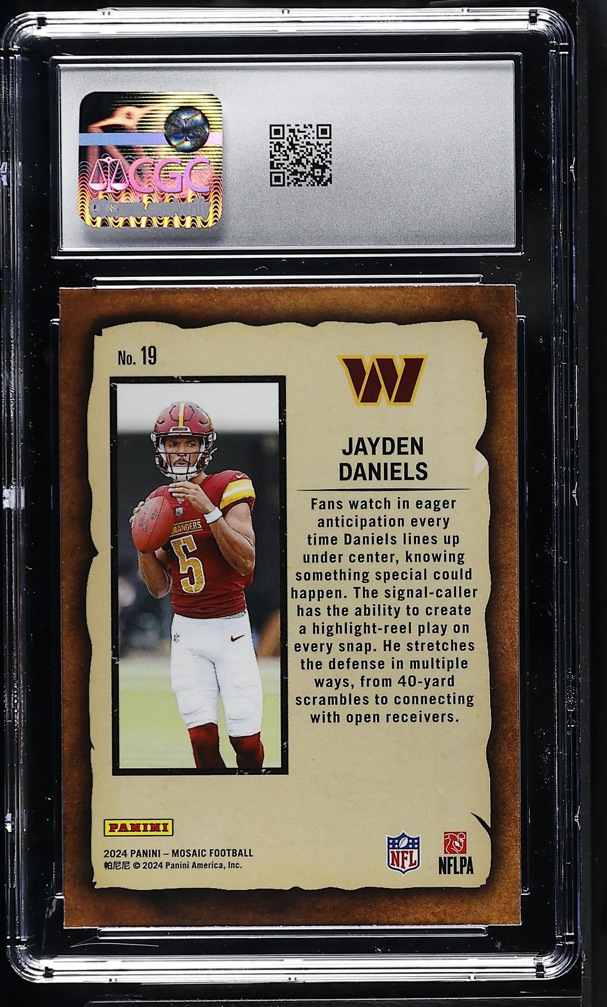 2024 Panini Mosaic Notoriety Jayden Daniels #19 RC CGC 10