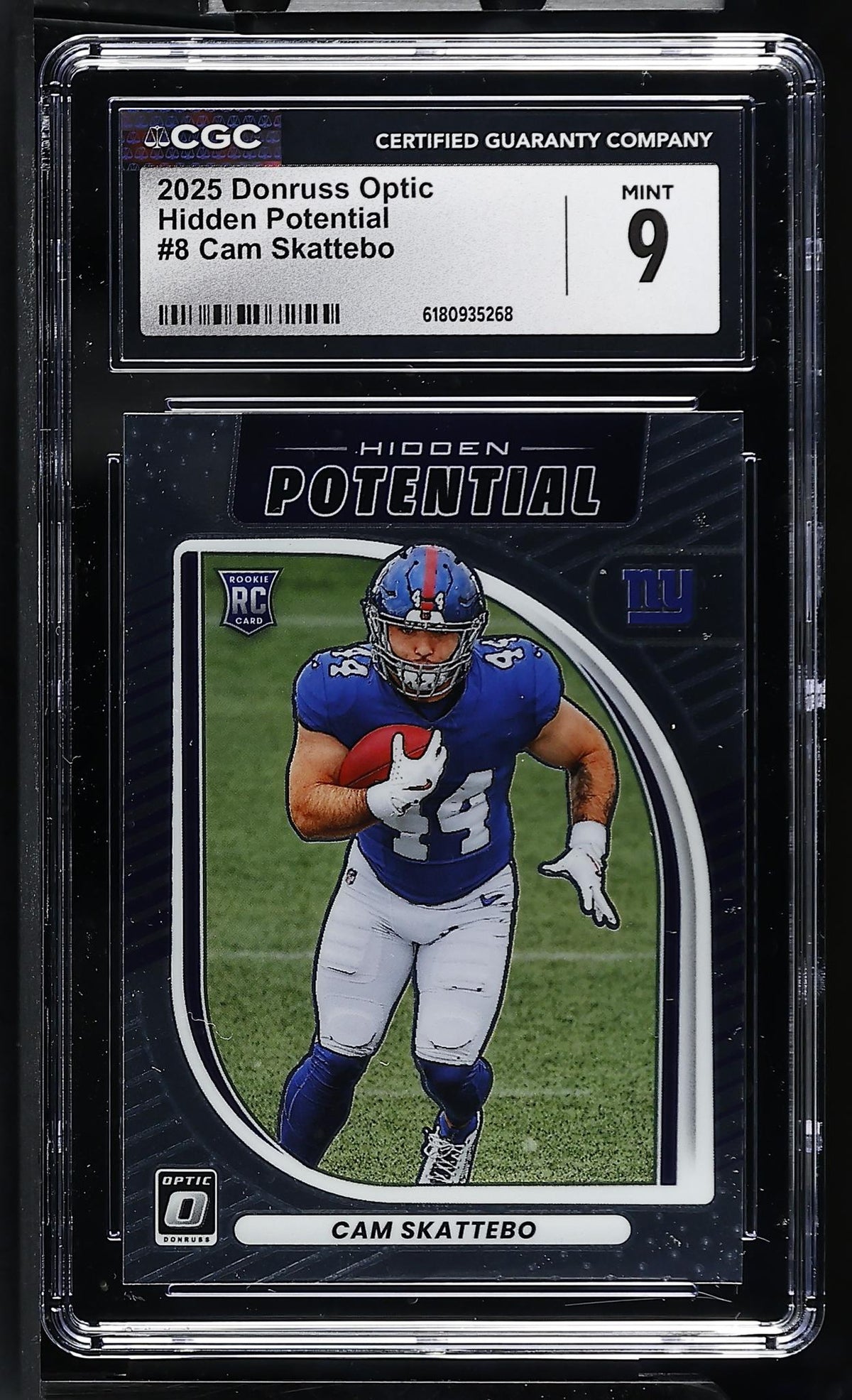 2025 Panini Donruss Optic Cam Skattebo #8 Rookie Hidden Potential CGC 9