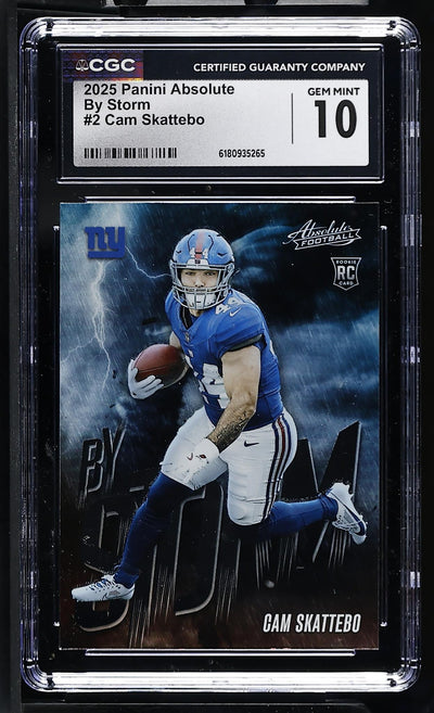 2025 Panini Absolute By Storm #2 Cam Skattebo Rookie CGC 10