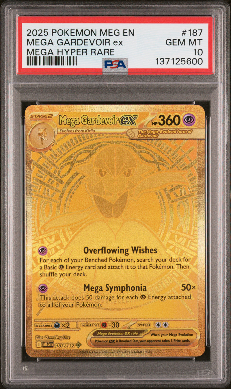 2025 Pokemon Mega Evolution Mega Hyper Rare Mega Gardevoir Ex #187 PSA 10