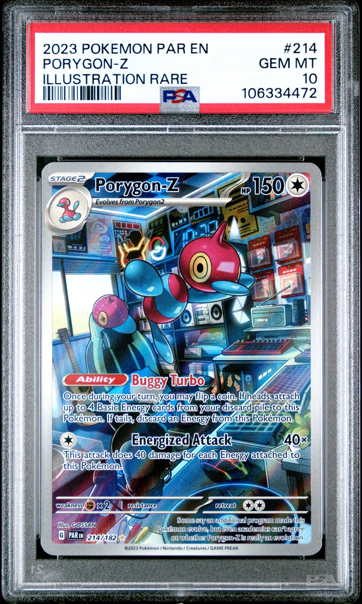 2023 Pokemon Paradox Rift Illustration Rare Porygon Z #214 PSA 10