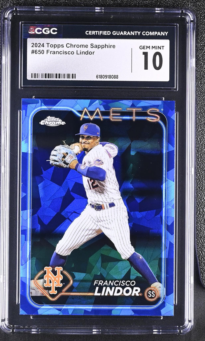 2024 Topps Chrome Sapphire Francisco Lindor #650 CGC 10