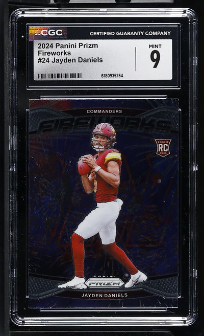 2024 Panini Prizm Jayden Daniels #24 Rookie Fireworks CGC 9