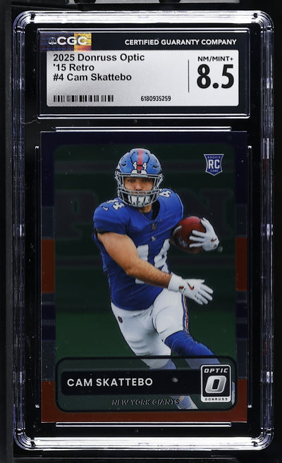 2025 Donruss Optic Cam Skattebo #4 Rookie 15 Retro CGC 8.5