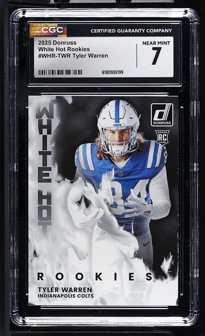 2025 Donruss White Hot Rookies Tyler Warren #WHR-TWR CGC 7